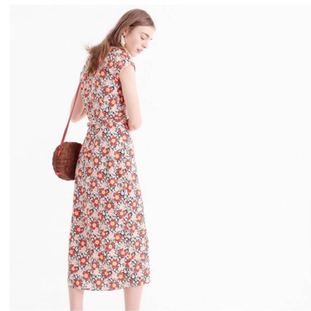 J.Crew Mercantile Easy Wrap Seventies Floral Midi Wrap Dress - Picture 3 of 12
